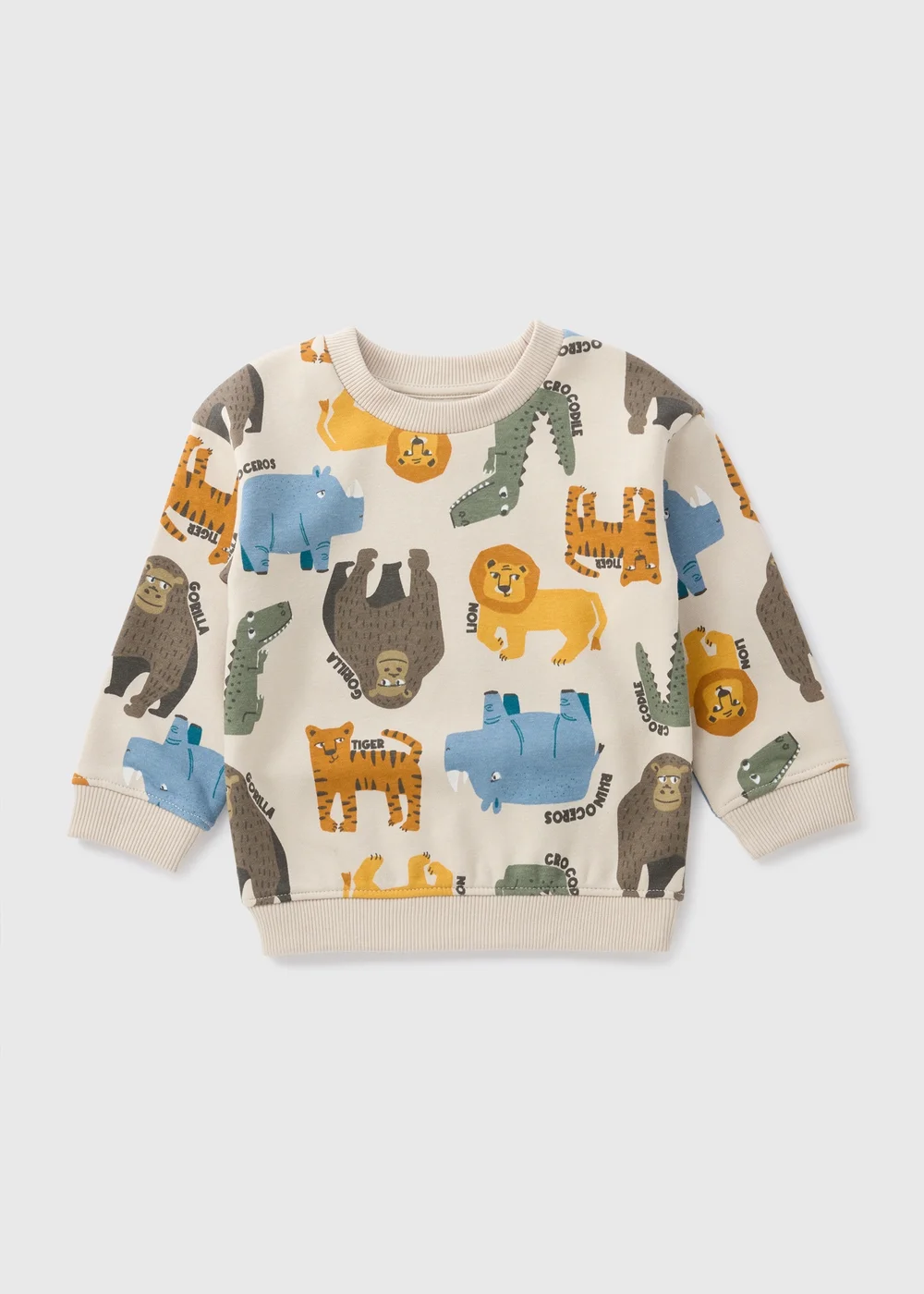 Boys Stone Safari Sweatshirt (1-7yrs) - 1-1.5 Yrs Image 1