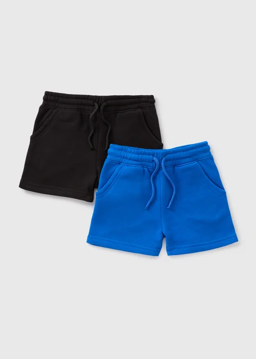 2 Pack Black & Blue Jogger Shorts (1-7yrs) - 1 half year to 2 Image 1