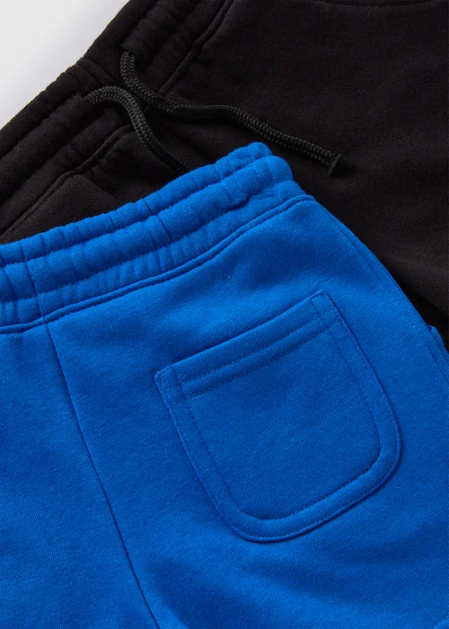 2 Pack Black & Blue Jogger Shorts (1-7yrs) - 1 half year to 2 Image 2