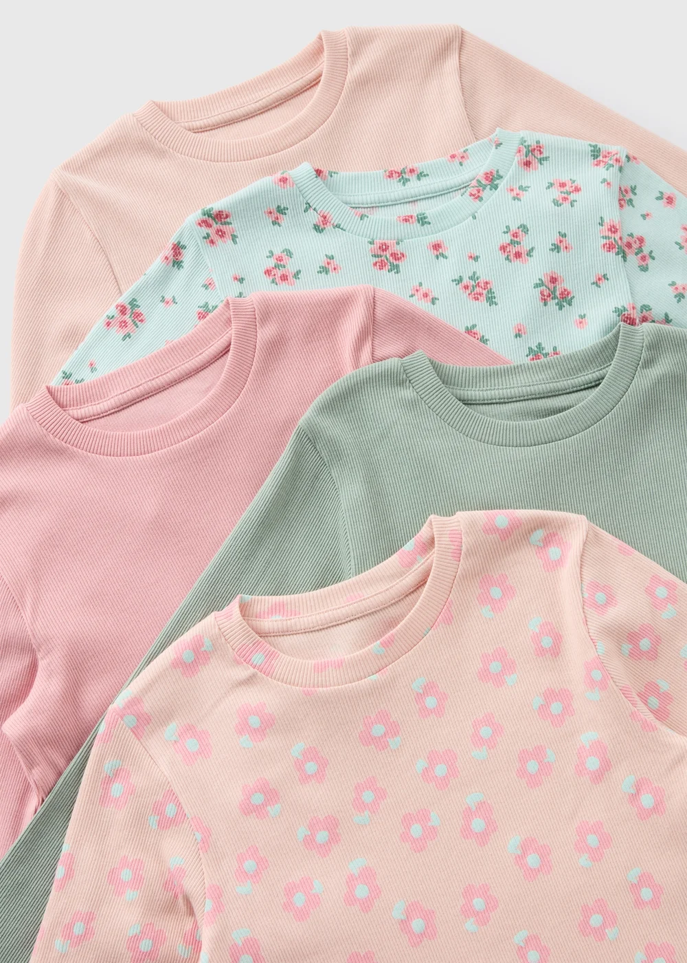 5 Pack Girls Floral Long Sleeve Tops (1-7yrs) - 2-3 Yrs Image 2