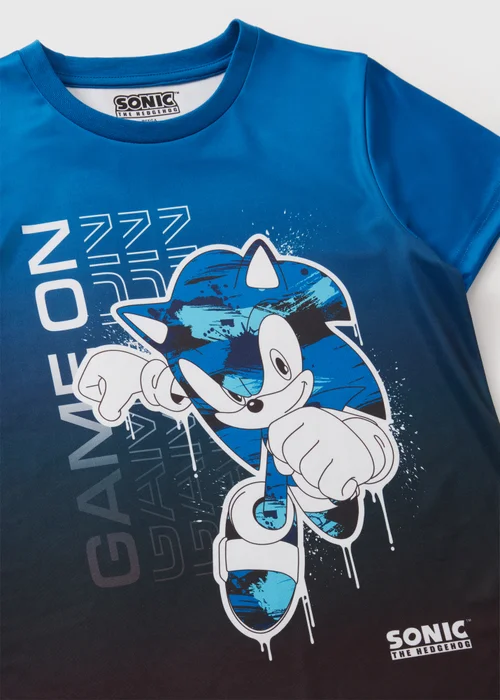 Sonic Boys Blue Game On T-Shirt (5-13yrs) - 5 Yrs Image 2