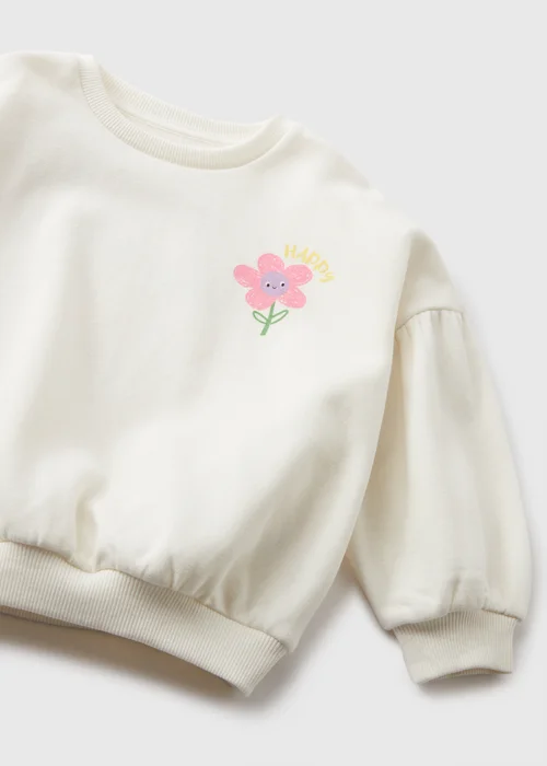 Girls Cream You Make Me Smile Sweatshirt (1-7yrs) - 1-1.5 Yrs Image 2