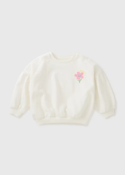 Girls Cream You Make Me Smile Sweatshirt (1-7yrs) - 1-1.5 Yrs Image 1