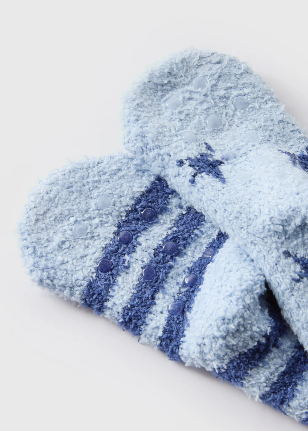 2 Pack Boys Blue Star Fluffy Socks (Younger 6-Older 5.5) - 4-5.5 Image 2