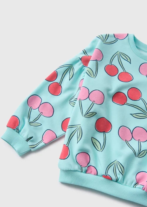 Girls Blue Cherry Sweatshirt (1-7yrs) - 1-1.5 Yrs Image 2
