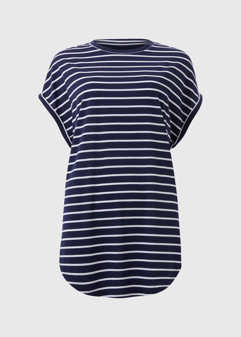 Navy Stripe Longline T-Shirt - S Image 4