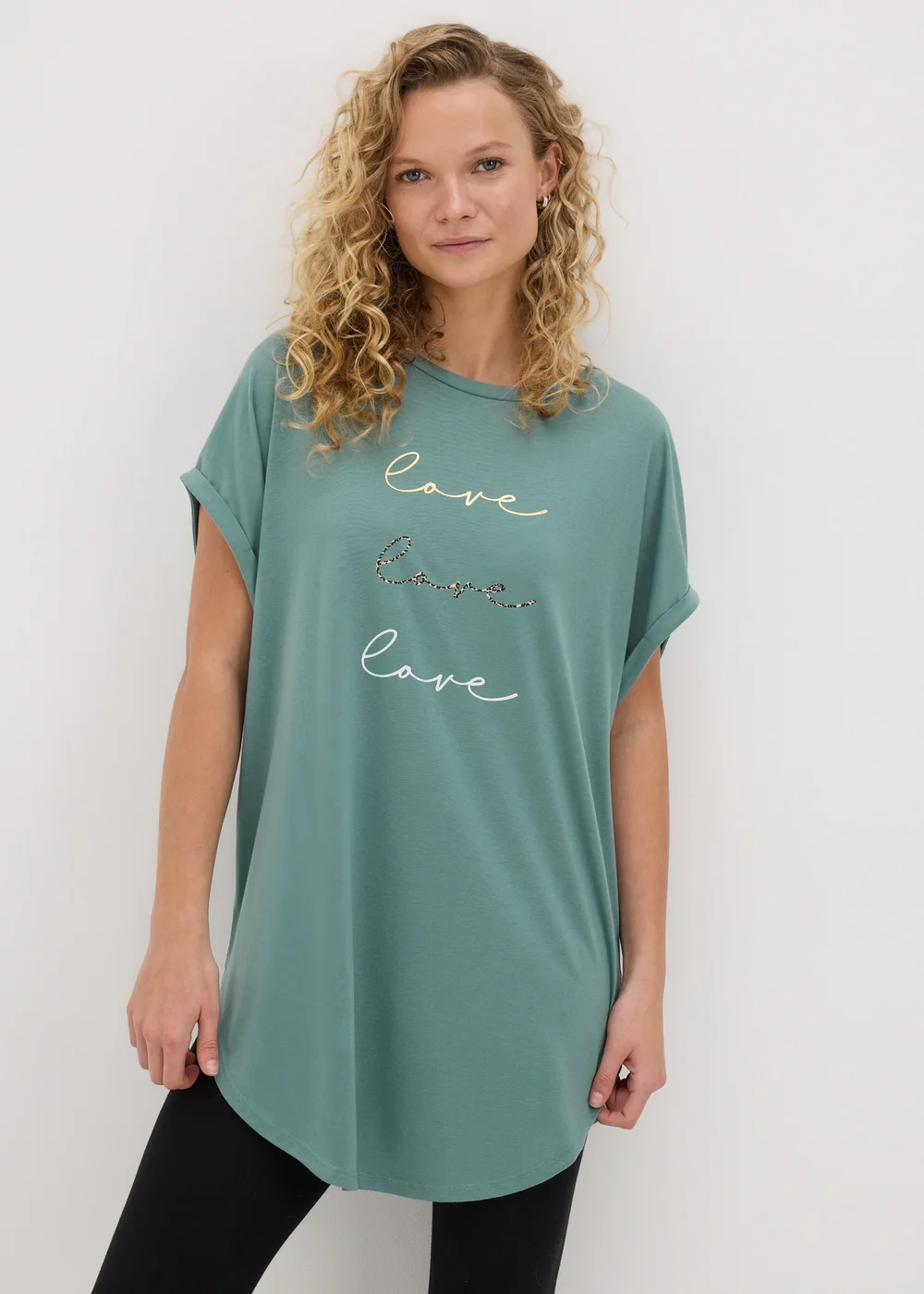 Green Love Longline T-Shirt - S Image 1