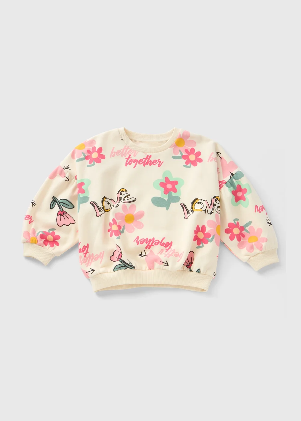 Girls Cream Graffiti Sweatshirt (1-7yrs) - 1-1.5 Yrs Image 1
