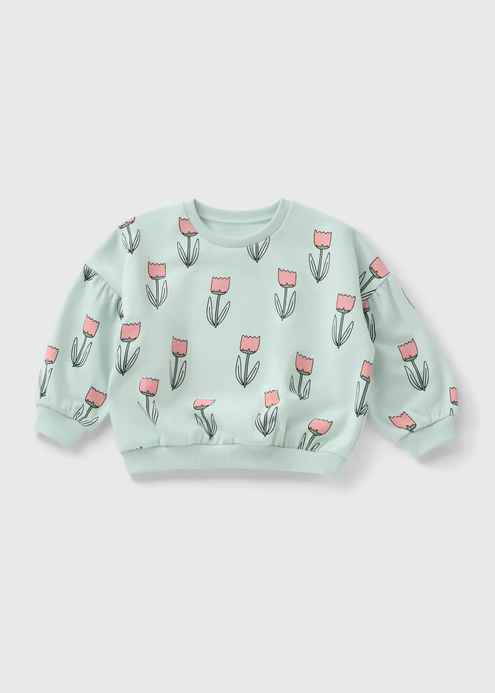 Girls Green Tulip Sweatshirt (1-7yrs) - 1-1.5 Yrs Image 1