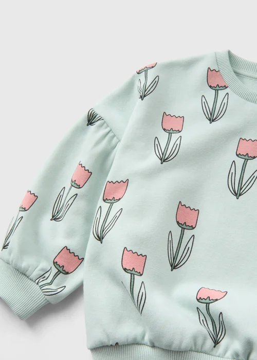 Girls Green Tulip Sweatshirt (1-7yrs) - 1-1.5 Yrs Image 2