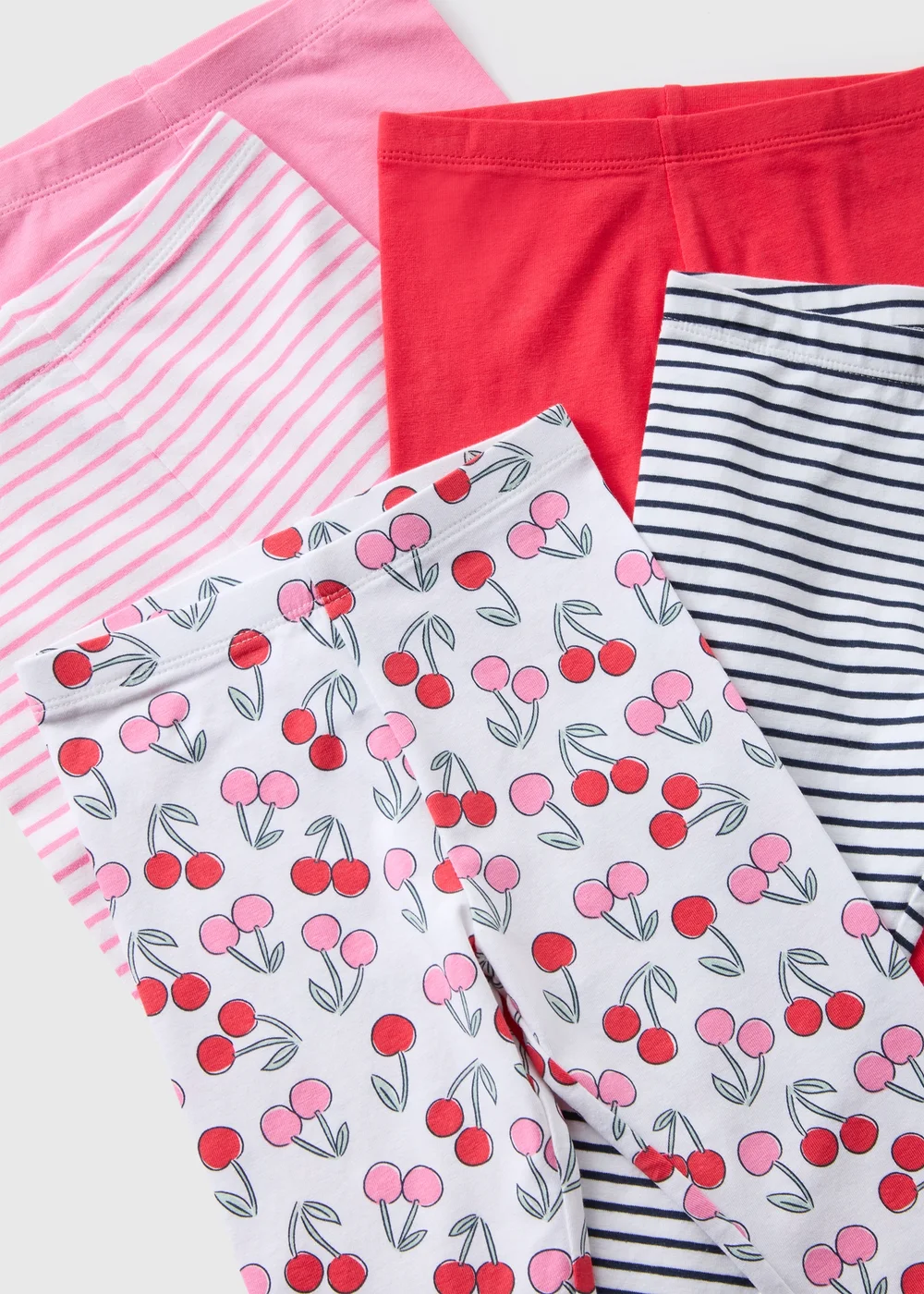 5 Pack Girls Red Cherry Leggings (1-7yrs) - 1 half year to 2 Image 2