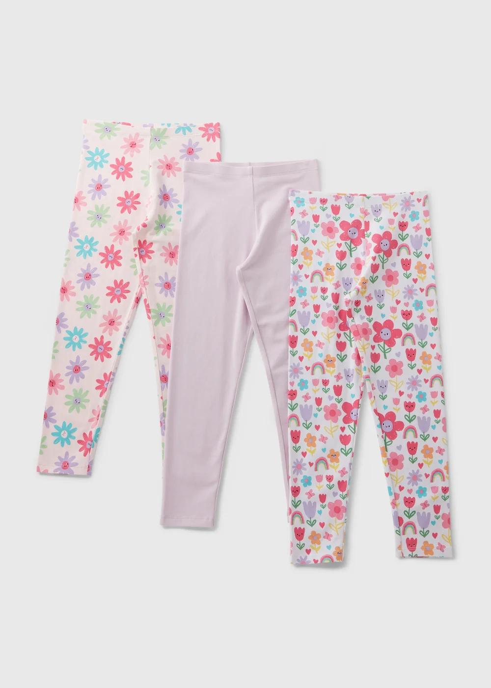3 Pack Girls Pink Fun Leggings (1-7yrs) - 1 half year to 2 Image 1