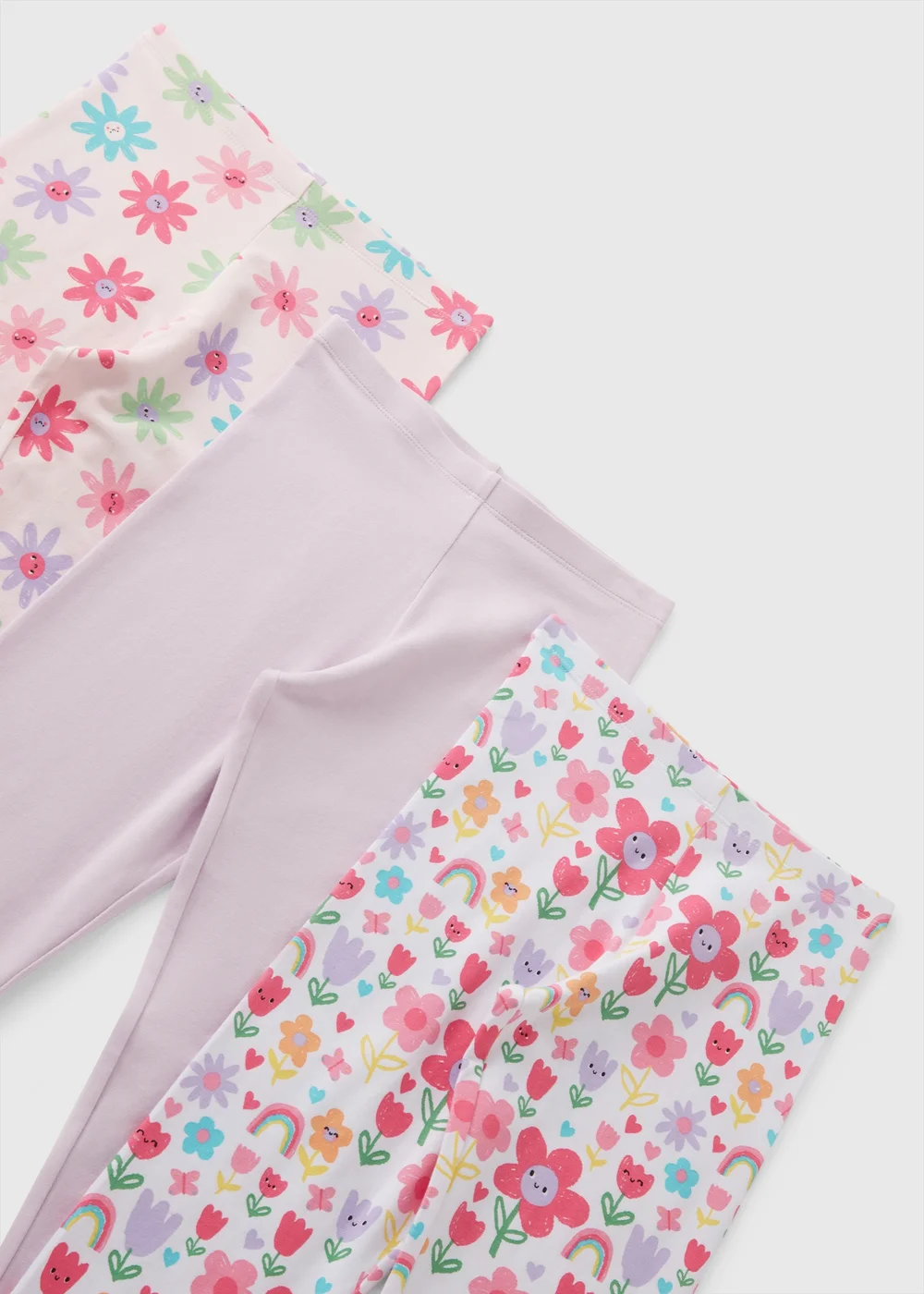 3 Pack Girls Pink Fun Leggings (1-7yrs) - 1 half year to 2 Image 2