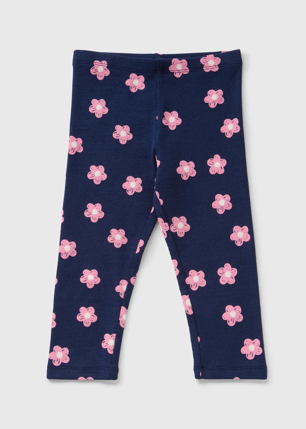 Girls Navy Floral Leggings (1-7yrs) - 1 half year to 2 Image 1
