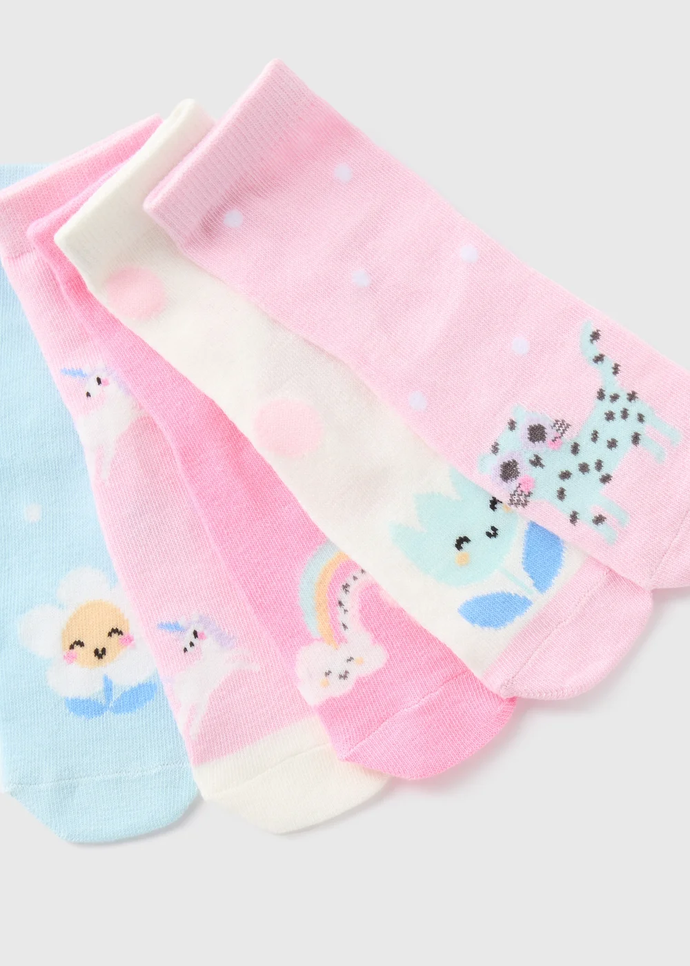 5 Pack Girls Pink Pretty Socks (Younger 6-Older 5.5) - 4-5.5 Image 2