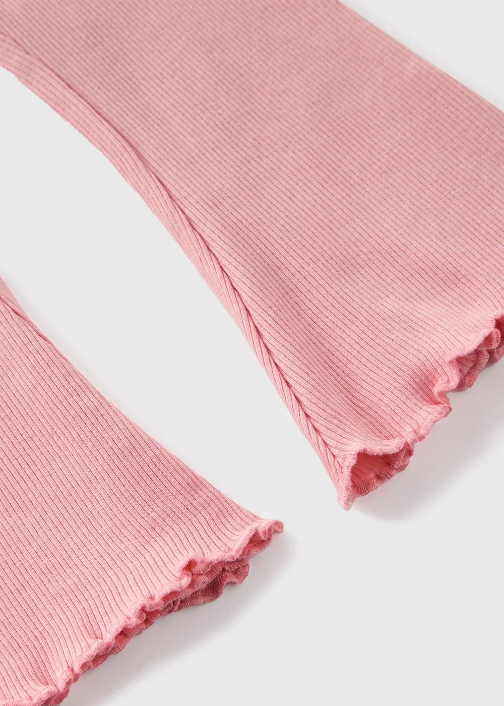 Girls Pink Ribbed Flared Leggings (1-7yrs) - Age 2 - 3 Years Image 2