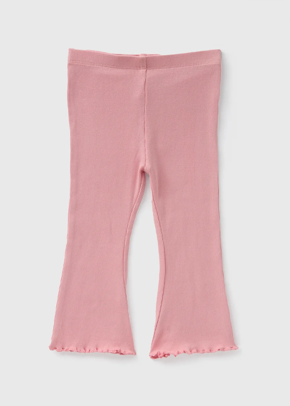 Girls Pink Ribbed Flared Leggings (1-7yrs) - Age 2 - 3 Years Image 1