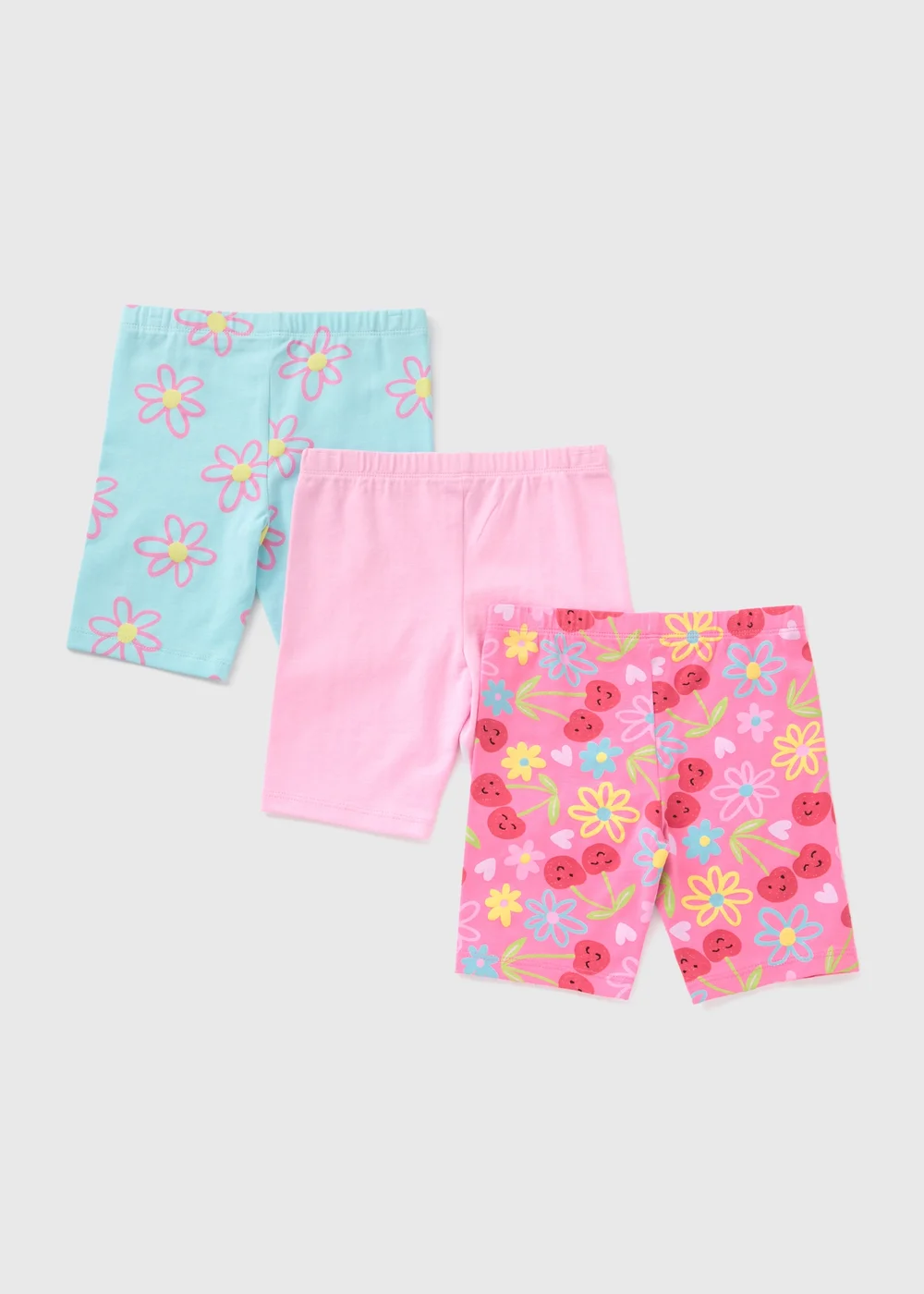 3 Pack Girls Cherry Flower Shorts (1-7yrs) - 1 half year to 2 Image 1
