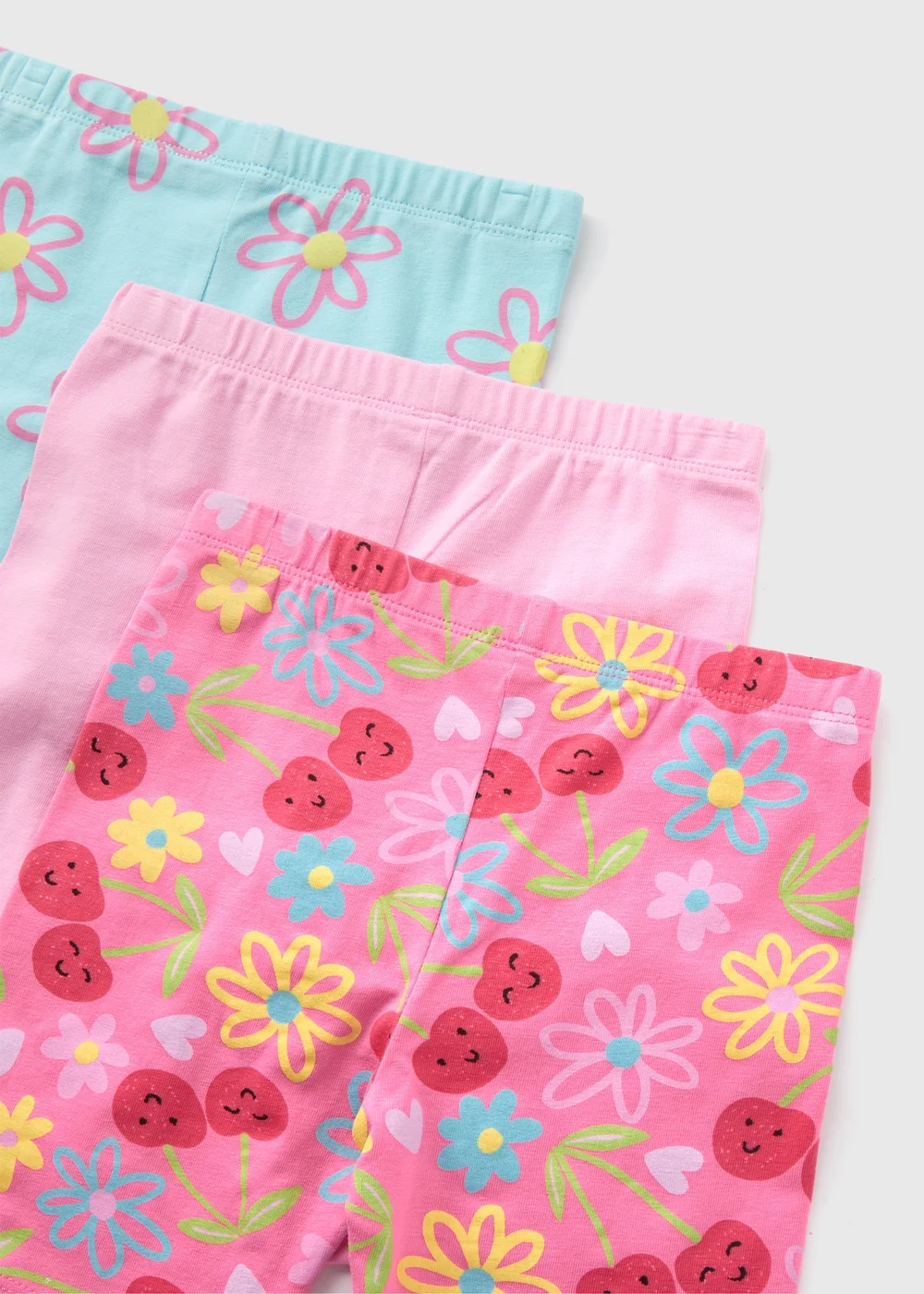 3 Pack Girls Cherry Flower Shorts (1-7yrs) - 1 half year to 2 Image 2