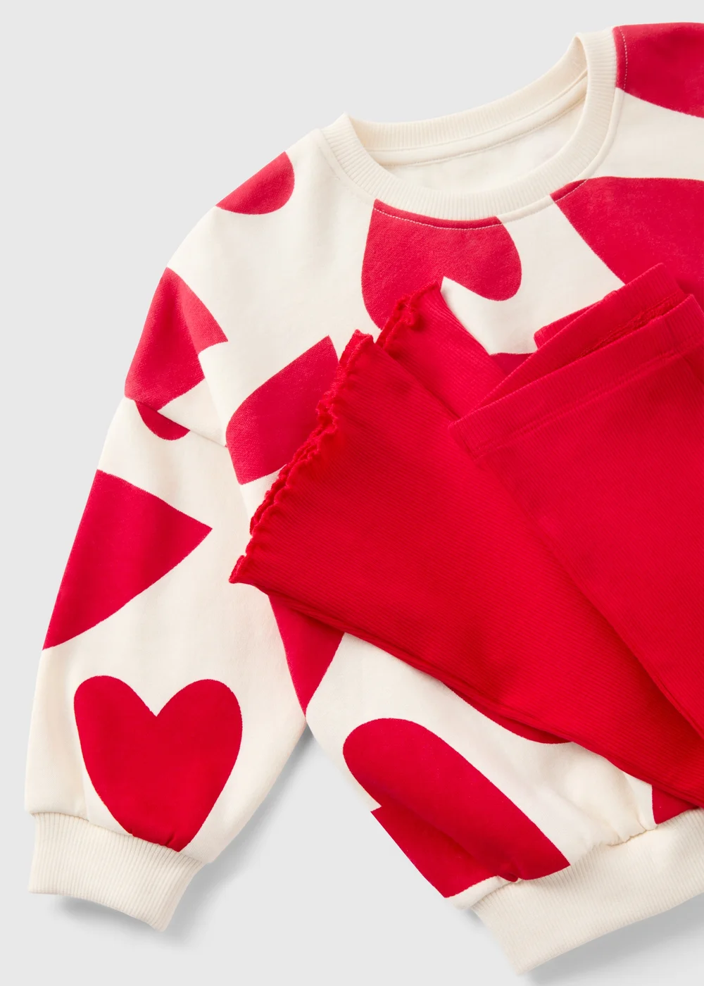 Girls Red Heart Sweatshirt & Flare Set (1-7yrs) - 1-1.5 Yrs Image 2