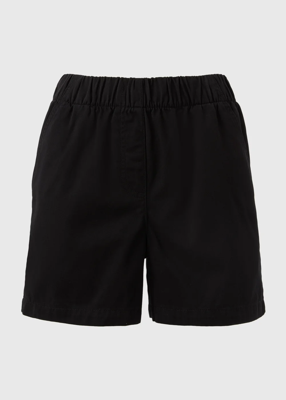 Black Cotton Paper Bag Shorts - 8 Image 4