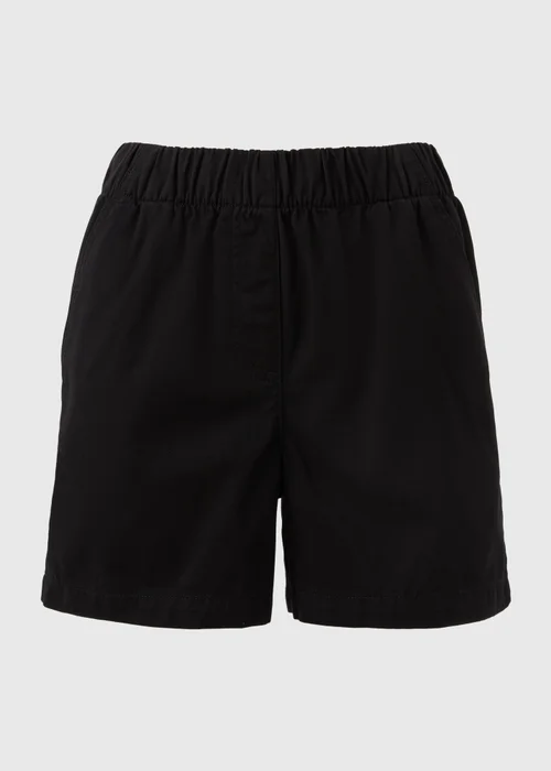Black Cotton Paper Bag Shorts - 8 Image 4