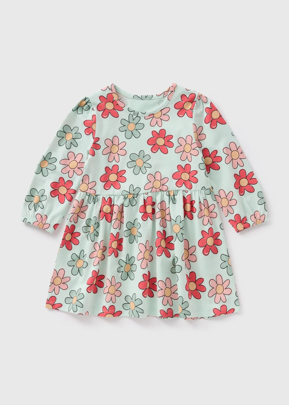 Girls Sage Floral Dress (1-7yrs) - 1 half year to 2 Image 1