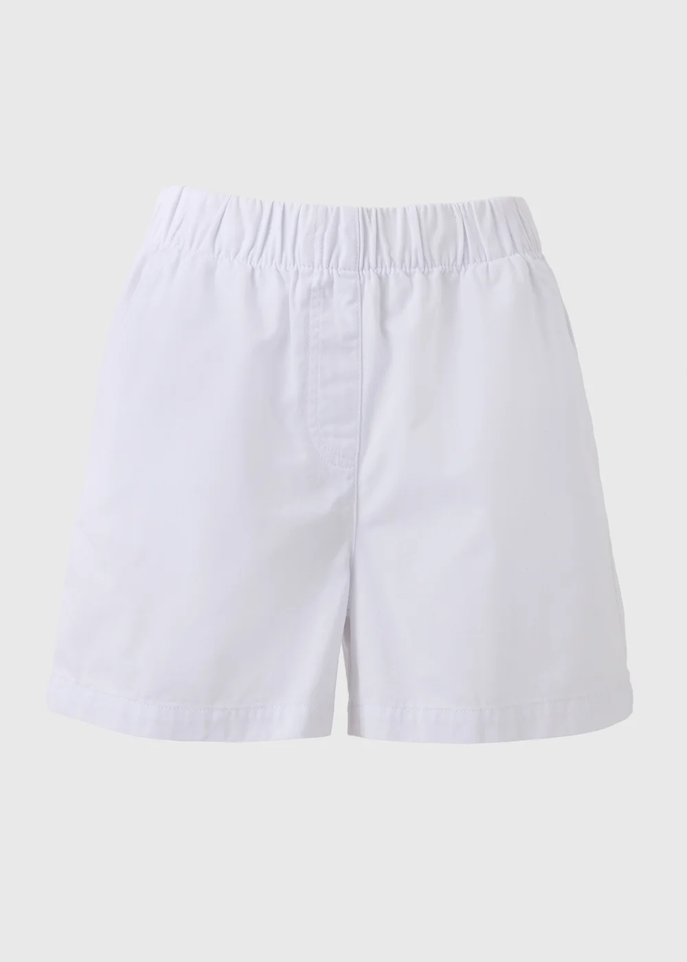 White Cotton Paper Bag Shorts - 8 Image 3