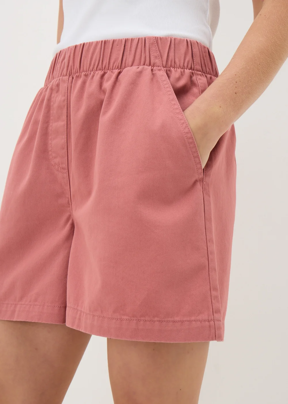 Pink Cotton Paper Bag Shorts - 8 Image 2