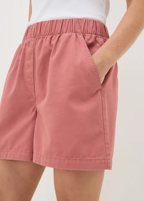 Pink Cotton Paper Bag Shorts - 8 Image 2