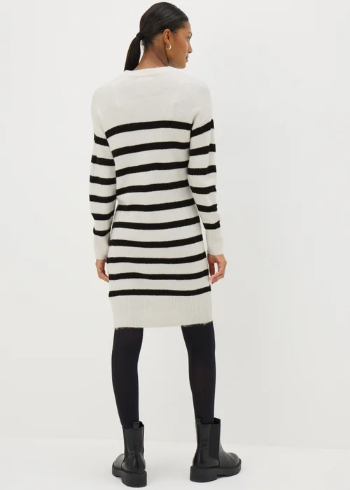 Papaya Petite Cream Stripe Knitted Mini Dress - XS Image 2