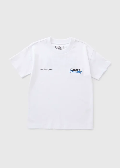 Boys White Gamer Oversized T-Shirt (7-15yrs) - 7 Yrs Image 1