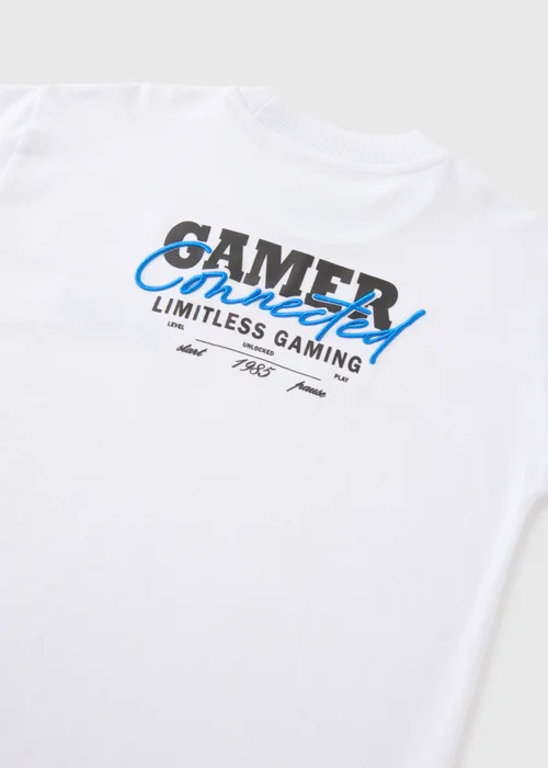 Boys White Gamer Oversized T-Shirt (7-15yrs) - 7 Yrs Image 2