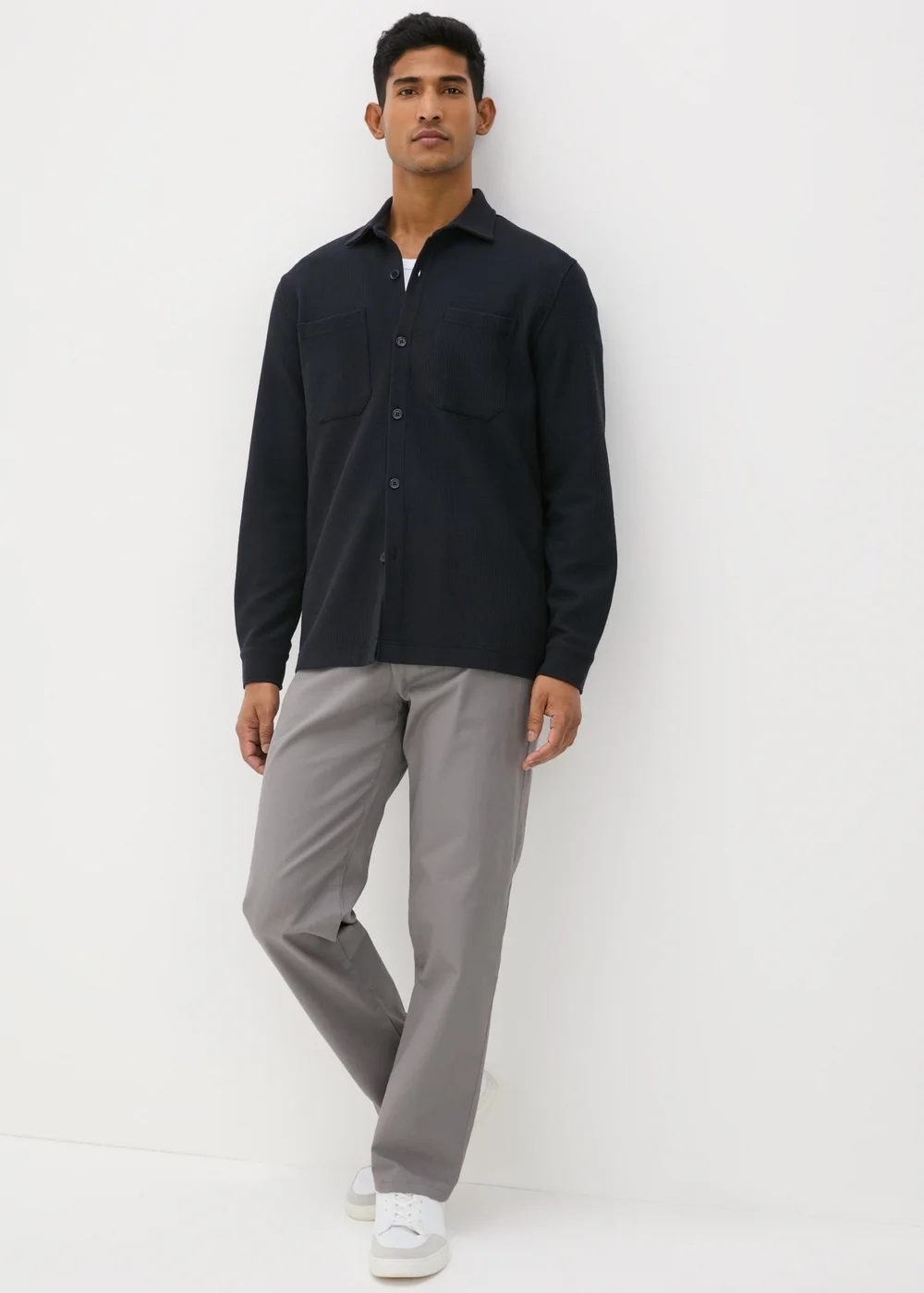 Grey Straight Fit Chinos - 30 Waist Regular Image 3