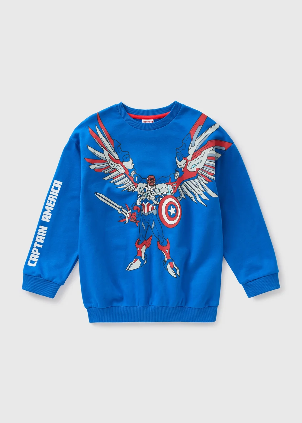 Marvel Boys Blue Captain America Sweatshirt (3-13yrs) - 3 Yrs Image 1