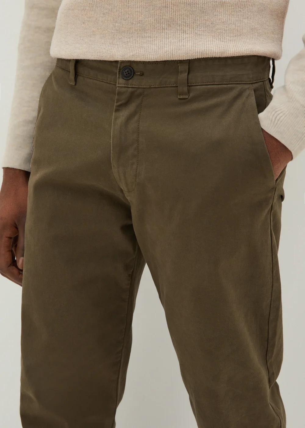 Khaki Straight Fit Chinos - 30 Waist Regular Image 3