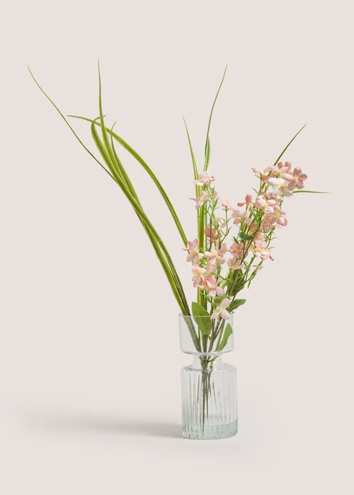 Pink Flower In Glass Vase Image 1