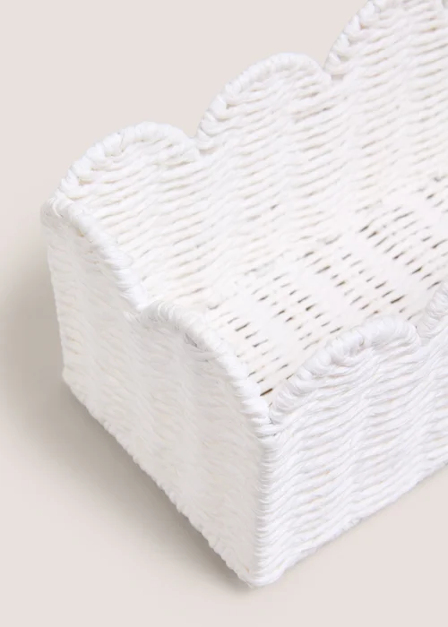 White Scalloped Window Basket Tray Image 2