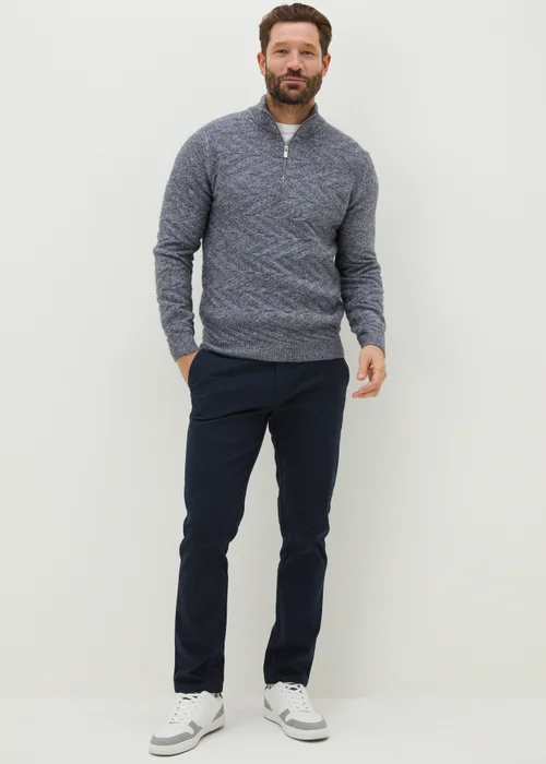 Navy Slim Fit Chinos - 30 Waist Regular Image 1