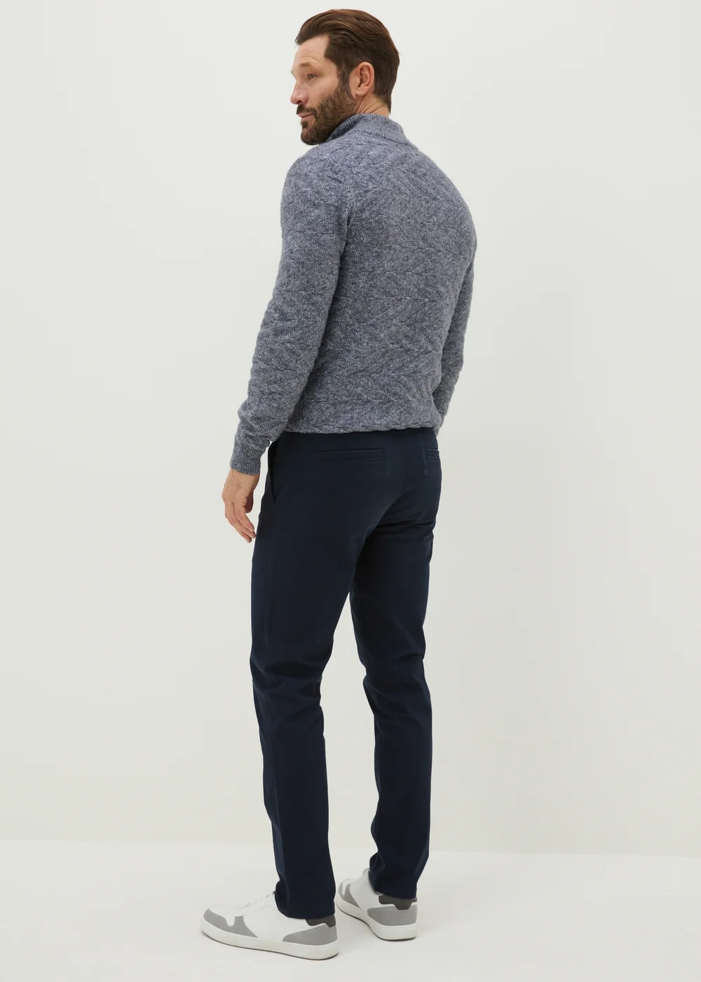 Navy Slim Fit Chinos - 30 Waist Regular Image 2