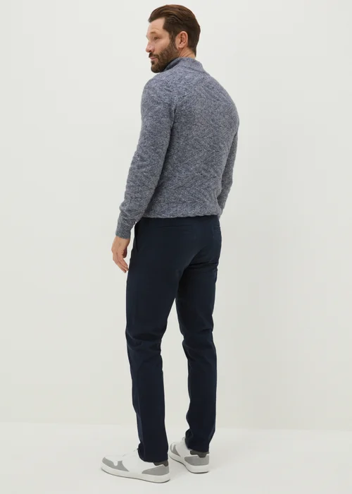 Navy Slim Fit Chinos - 30 Waist Regular Image 2