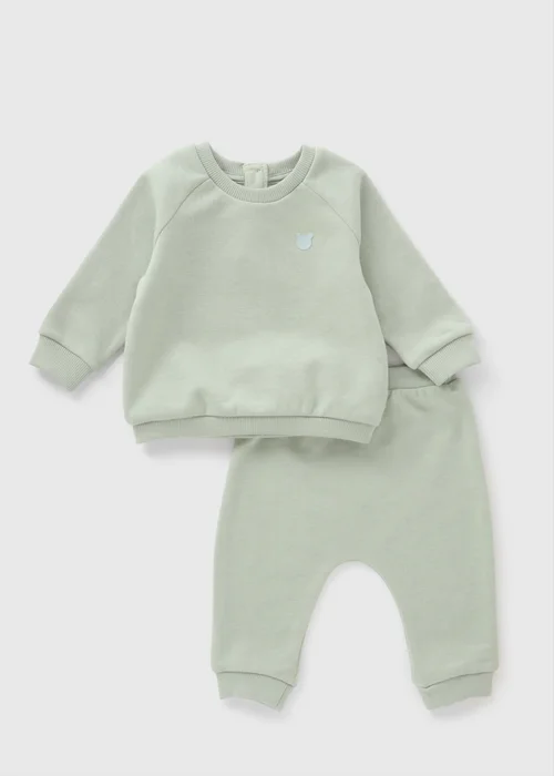 Baby Green Sweatshirt & Jogging Bottom Set (Newborn-23mths) - 0-3 months Image 1