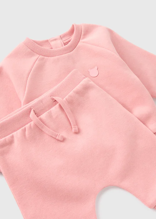 Baby Pink Sweatshirt & Jogging Bottom Set (Newborn-23mths) - 0-3 months Image 2