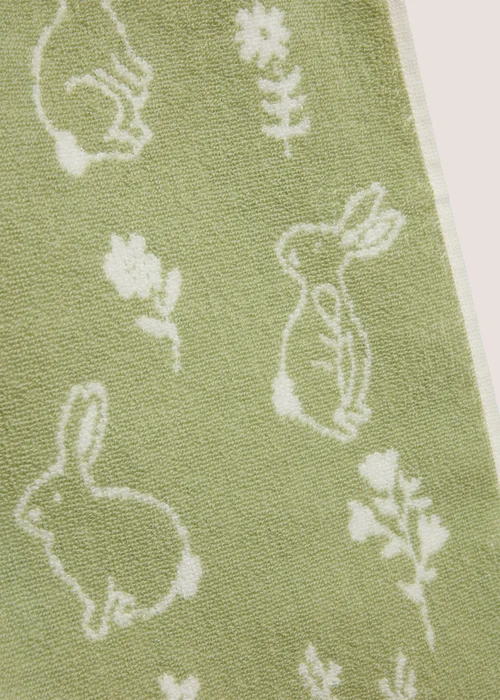 Green Meadow Bunnies Towel - Hand Towel Image 2