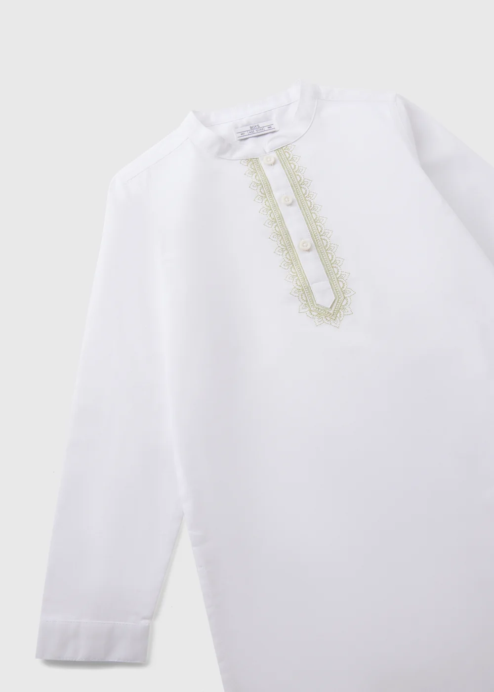 Boys White Kurta Shirt (1-7yrs) - 1 to 1 half years Image 2
