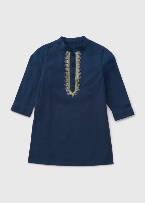 Boys Navy Kurta Shirt (1-7yrs) - 1-1.5 Yrs Image 1