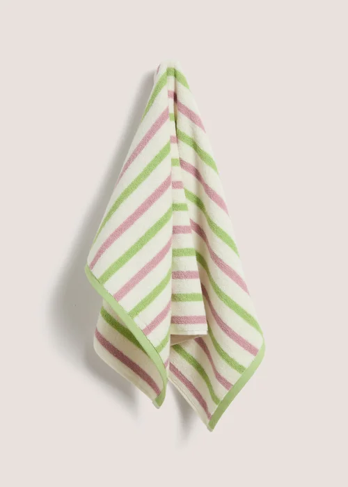 Green Meadow Stripe Towel - Hand Towel Image 1