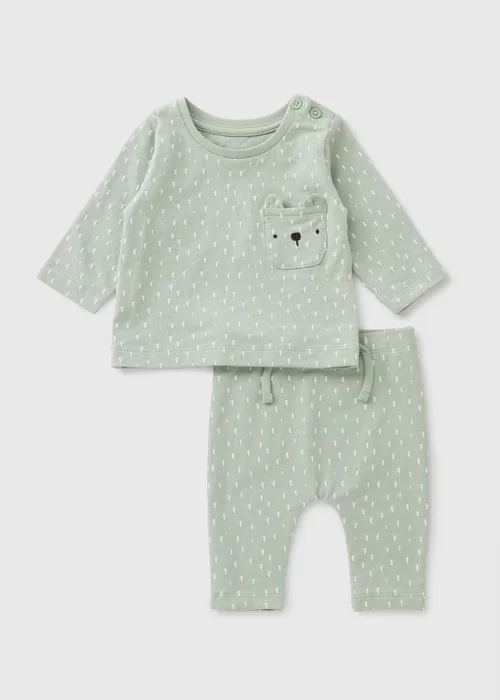 Baby Sage Top & Leggings Set (Newborn-18mths) - 0-3 months Image 1