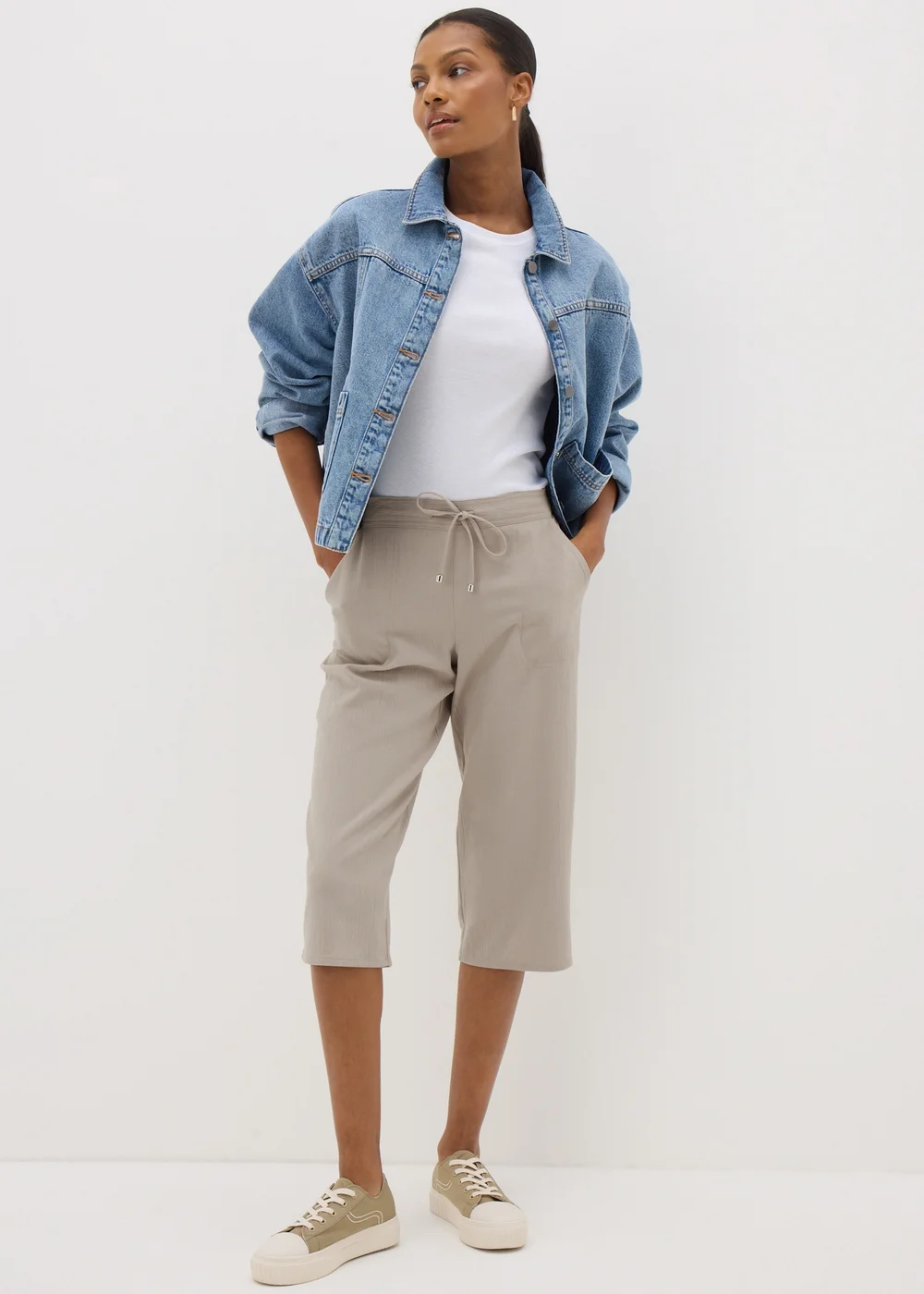 Stone Cropped Trousers - 8 Image 1