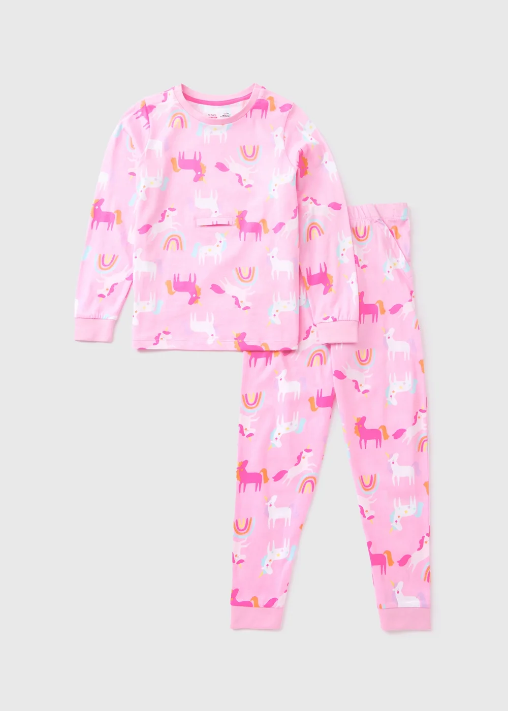 Girls Pink Easy Dress Unicorn Pyjama Set (1-13yrs) - 1 half year to 2 Image 1